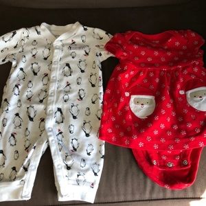 Two Caters Christmas outfits 3 months